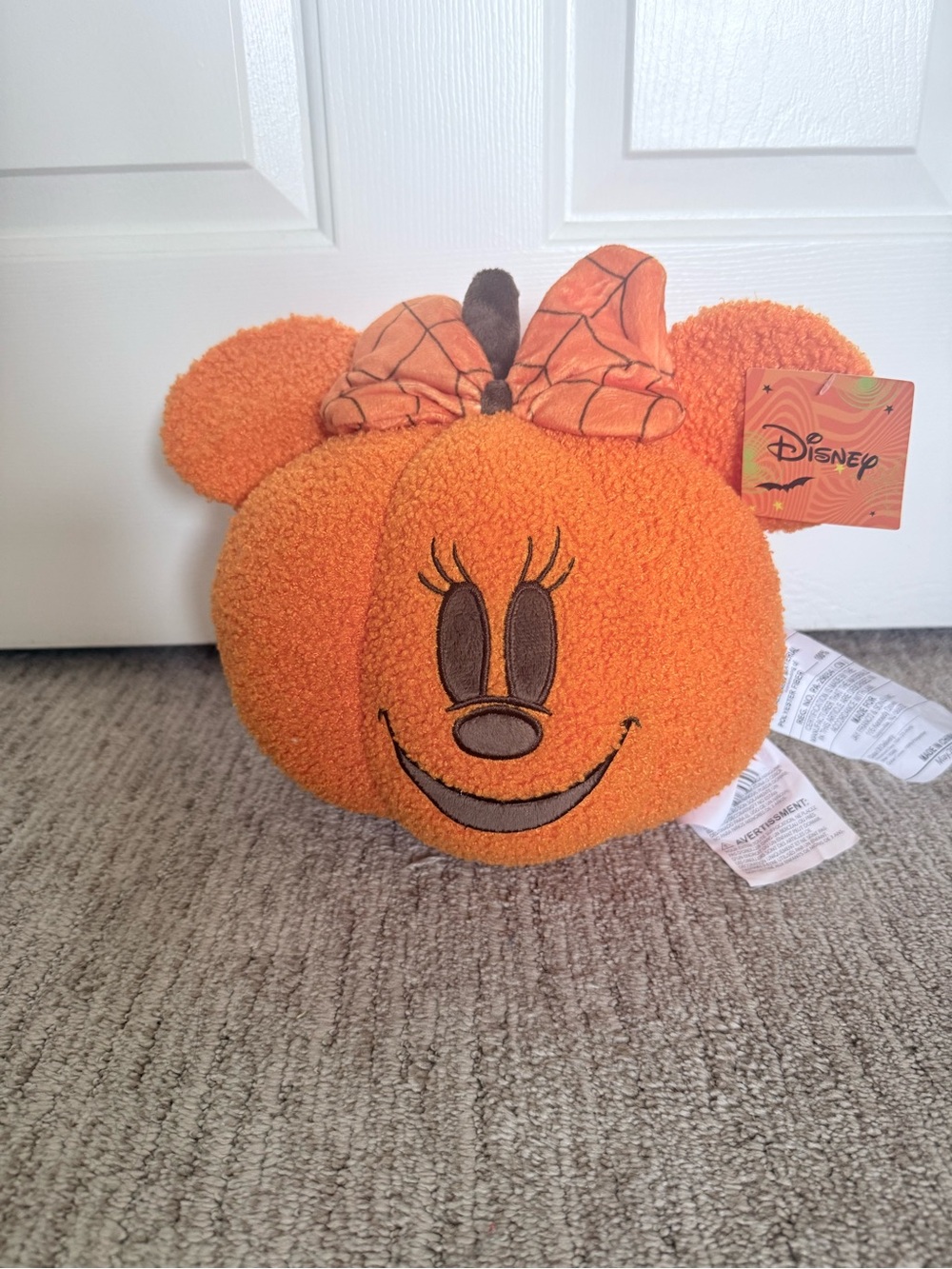 Disney Minnie Mouse Pumpkin Halloween Plush Pillow Aldi NWT